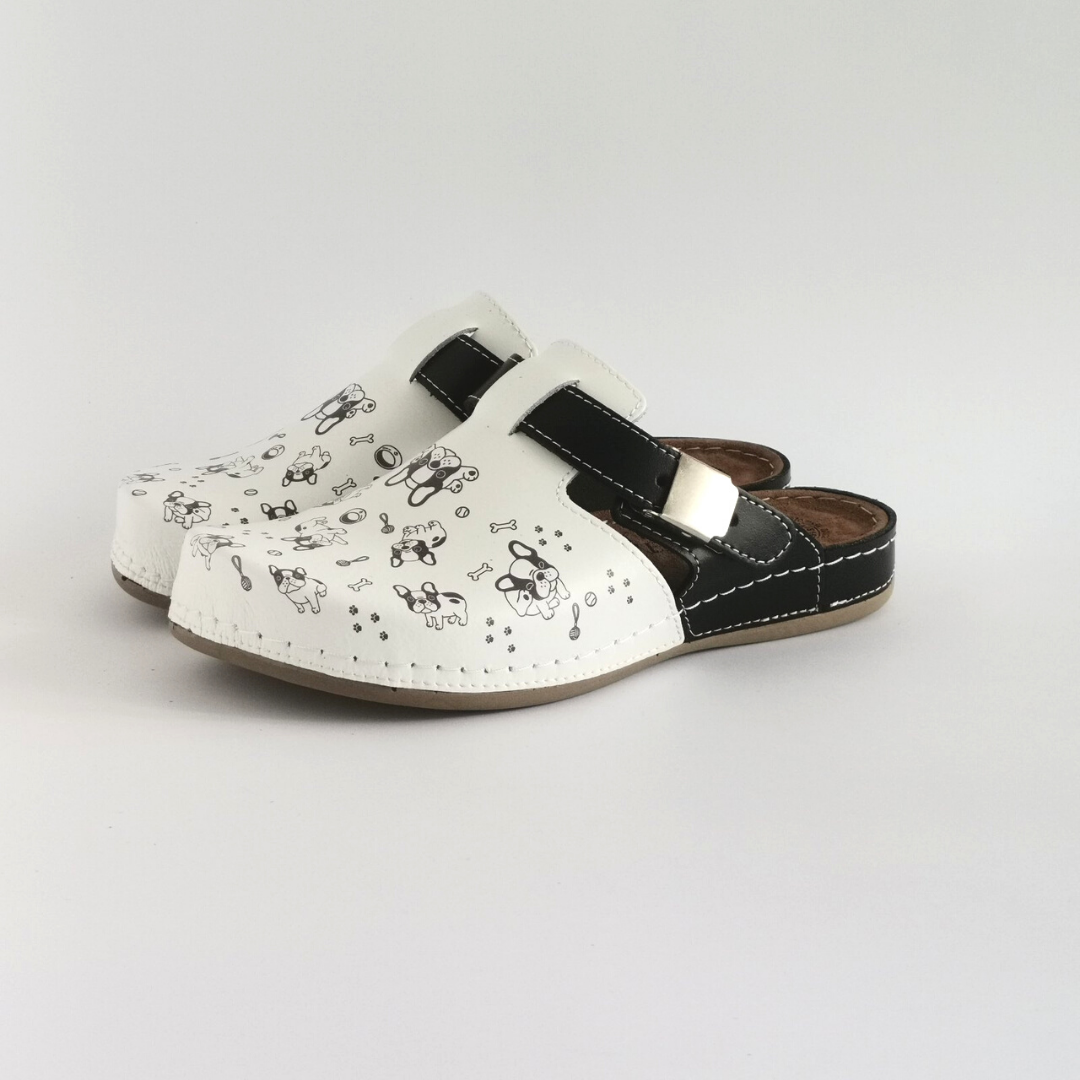 Bril Fashion Clog house black, natural leather
