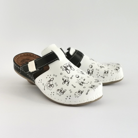 Bril Fashion Clog house black, natural leather